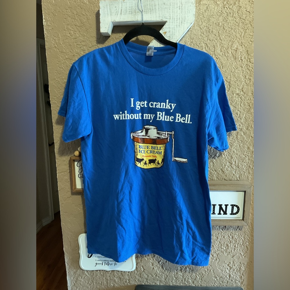 Vintage 90's BLUE BELL Ice Cream "I Get Cranky Without My Blue Bell" Unisex Sz M - Picture 1 of 1